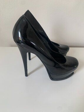 Yves Saint Laurent Patent Leather Black Platforms